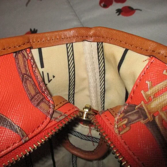 Ralph Lauren orange print  Equestrian classic tote - Picture 13 of 13